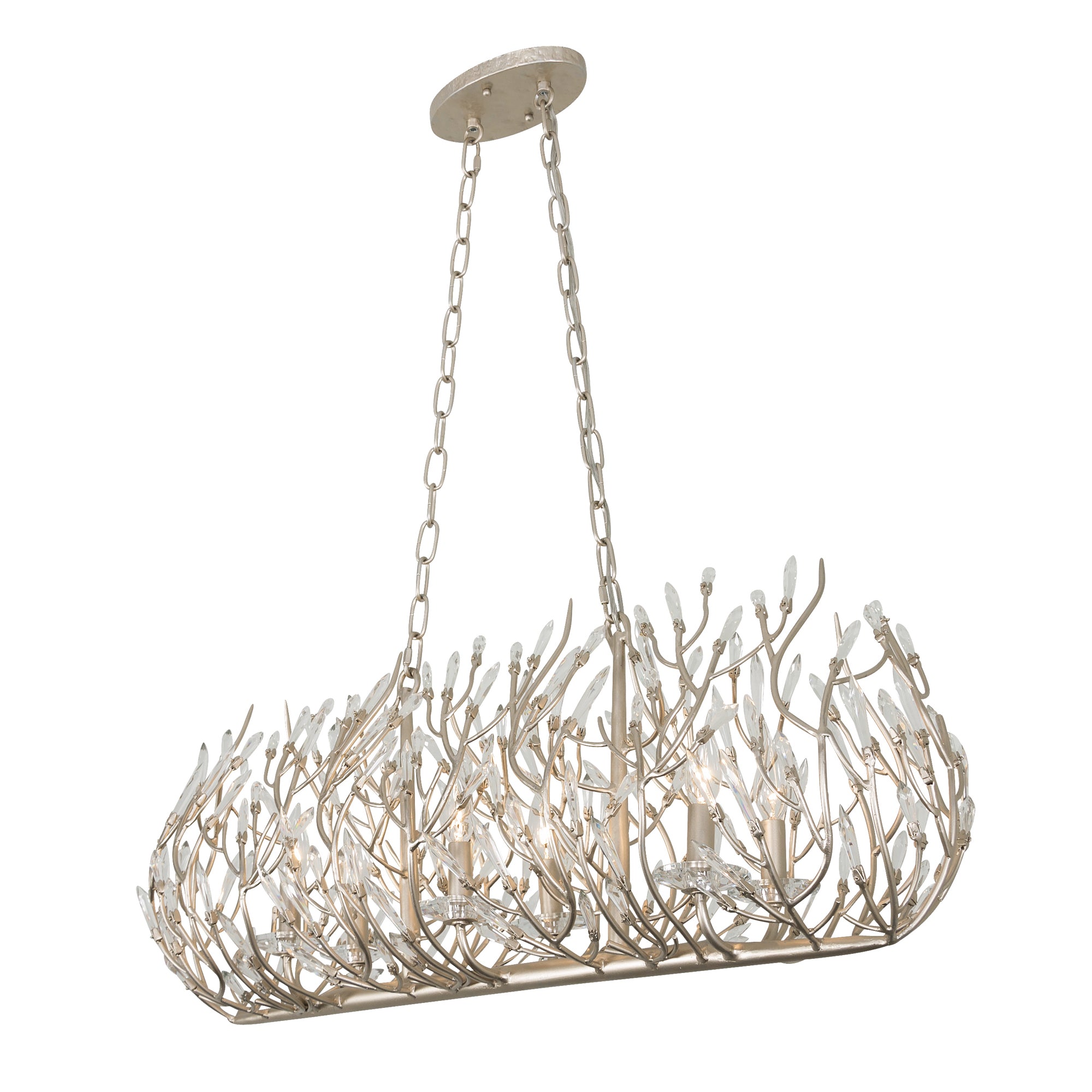 Bask 6 Light Crystal Linear Pendant