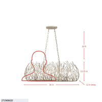 Bask 6 Light Crystal Linear Pendant