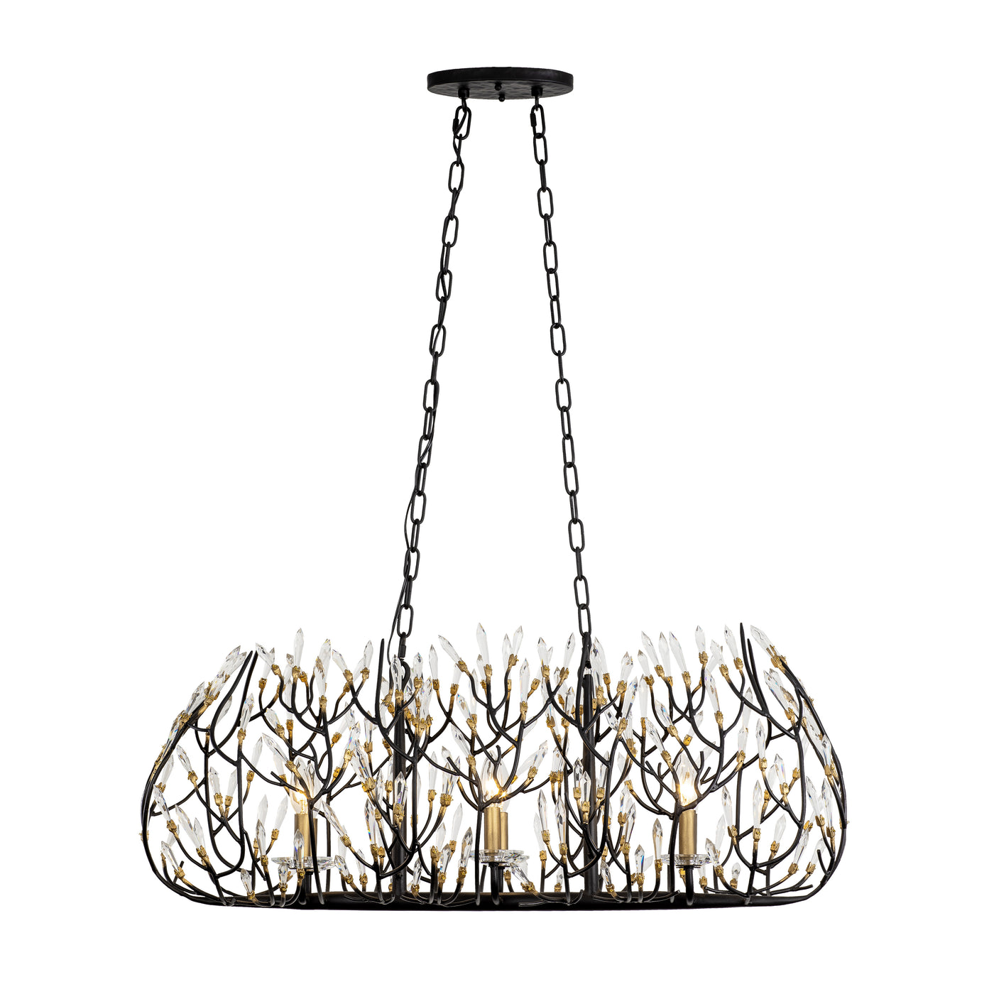 Bask 6 Light Crystal Linear Pendant