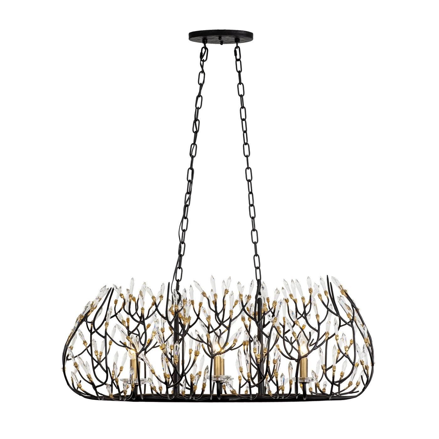 Bask 6 Light Crystal Linear Pendant