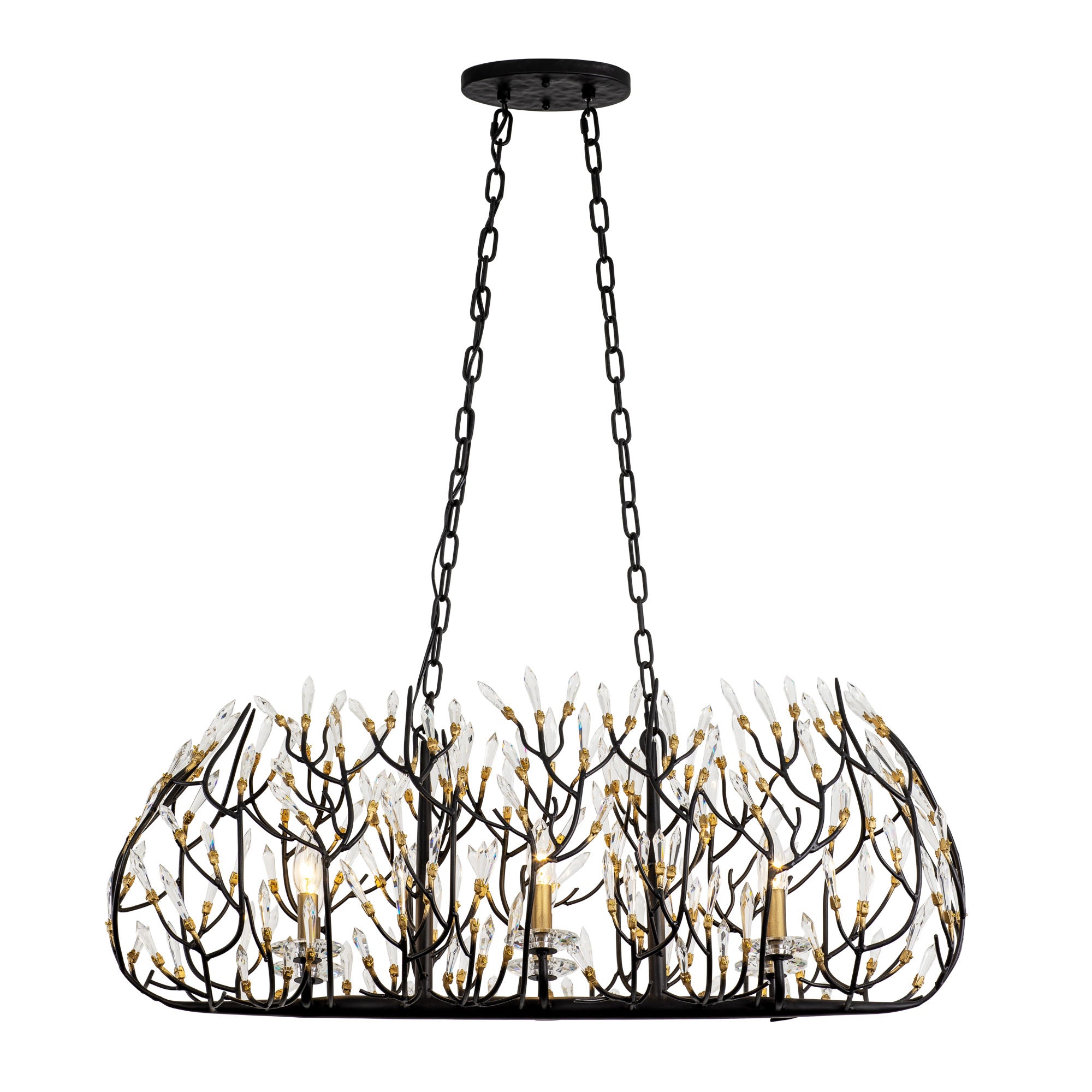 Bask 6 Light Crystal Linear Pendant