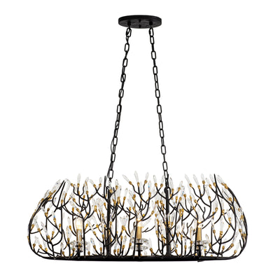 Bask 6 Light Crystal Linear Pendant