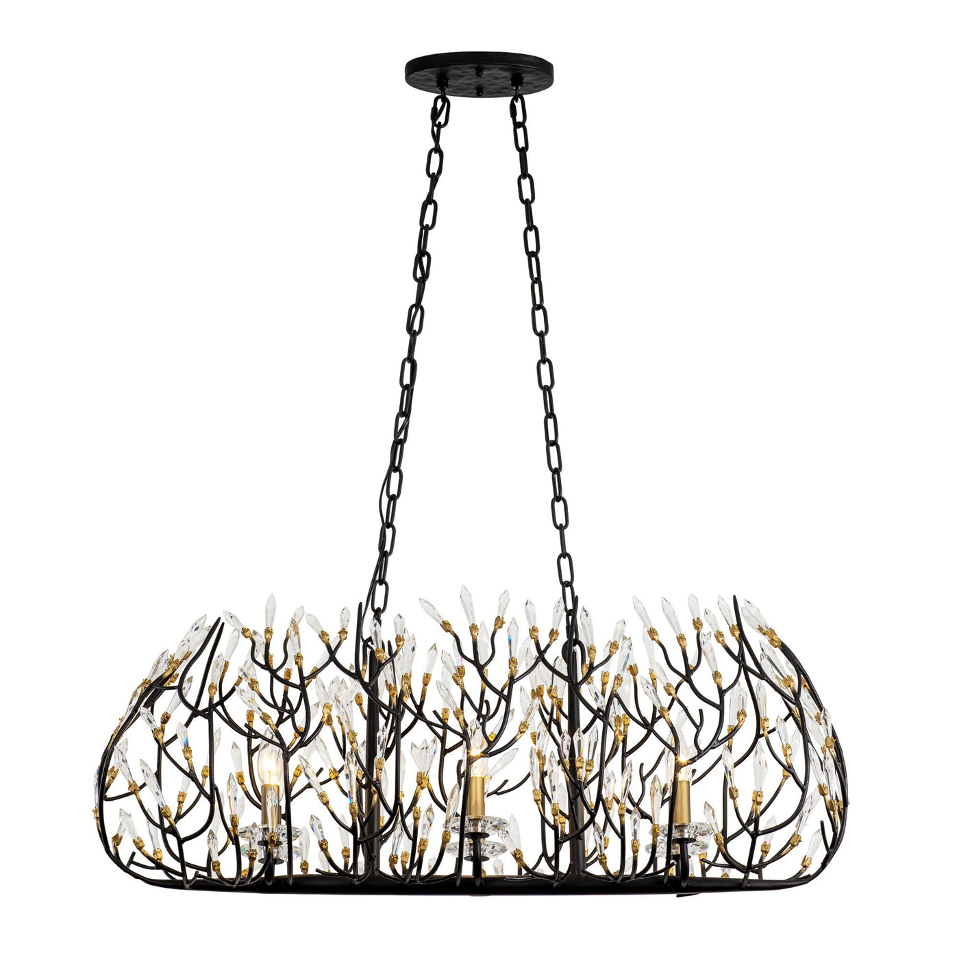 Bask 6 Light Crystal Linear Pendant