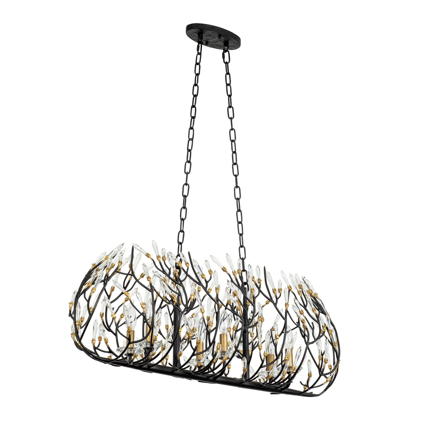 Bask 6 Light Crystal Linear Pendant