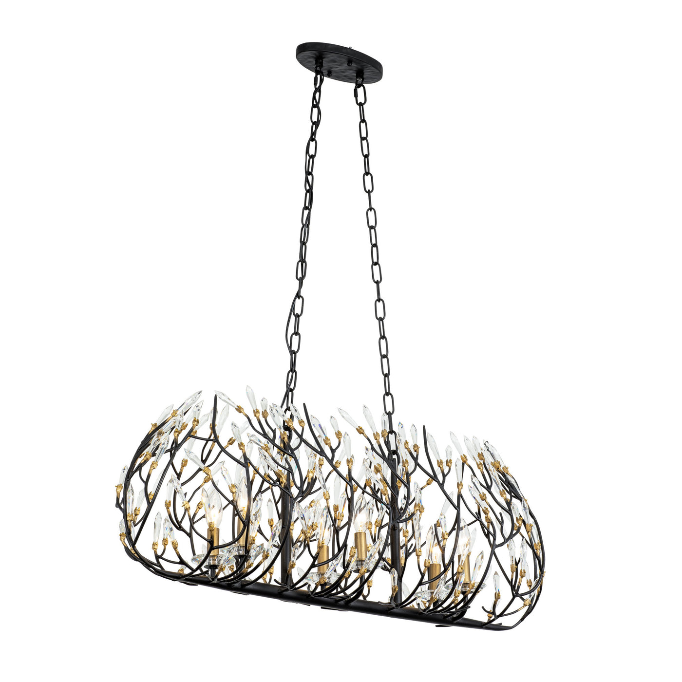 Bask 6 Light Crystal Linear Pendant