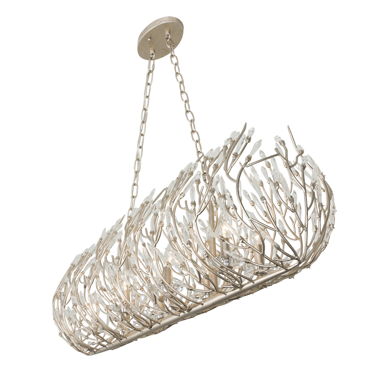 Bask 8 Light Crystal Linear Pendant
