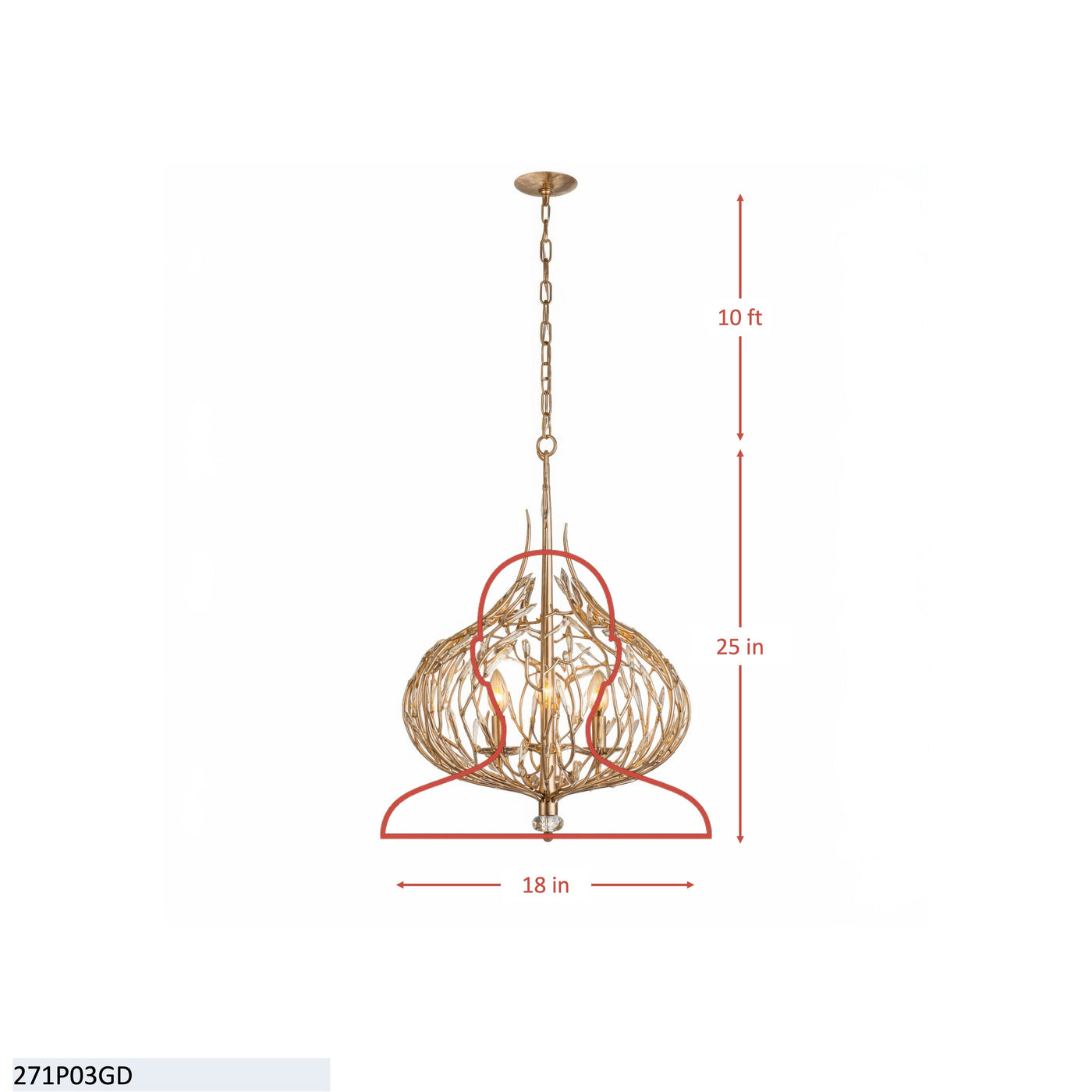 Bask 3 Light Crystal Pendant