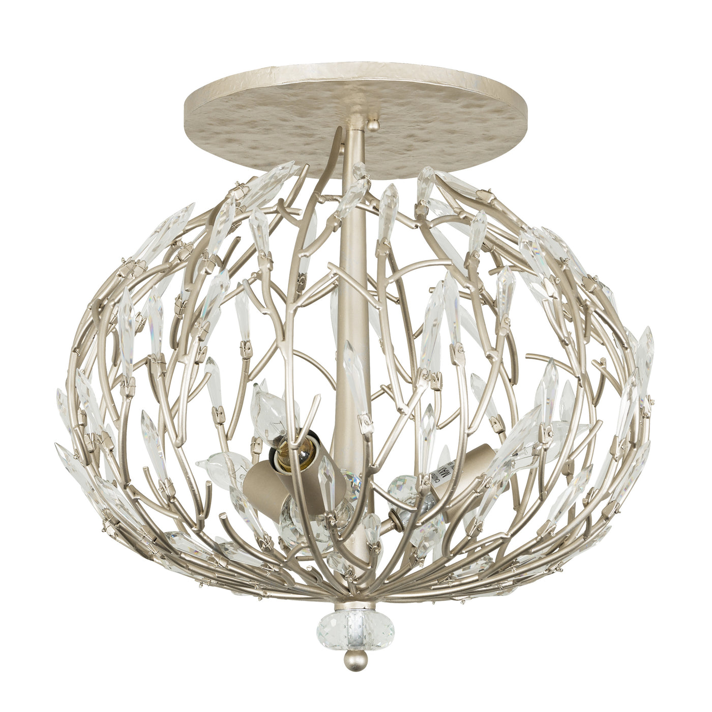 Bask 3 Light Crystal Semi-Flush
