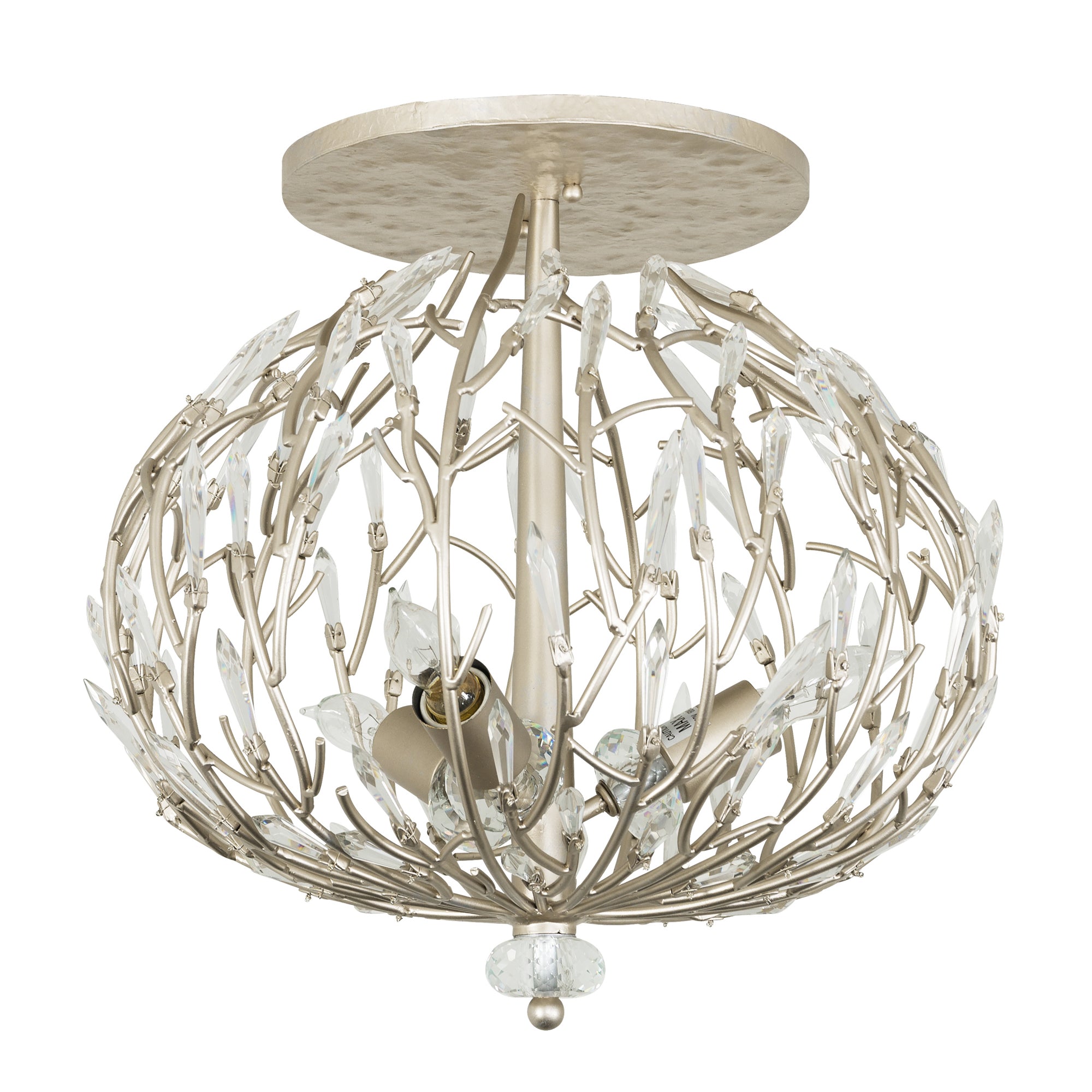 Bask 3 Light Crystal Semi-Flush