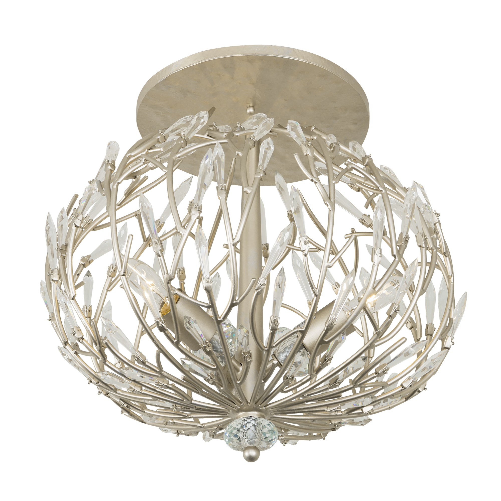 Bask 3 Light Crystal Semi-Flush
