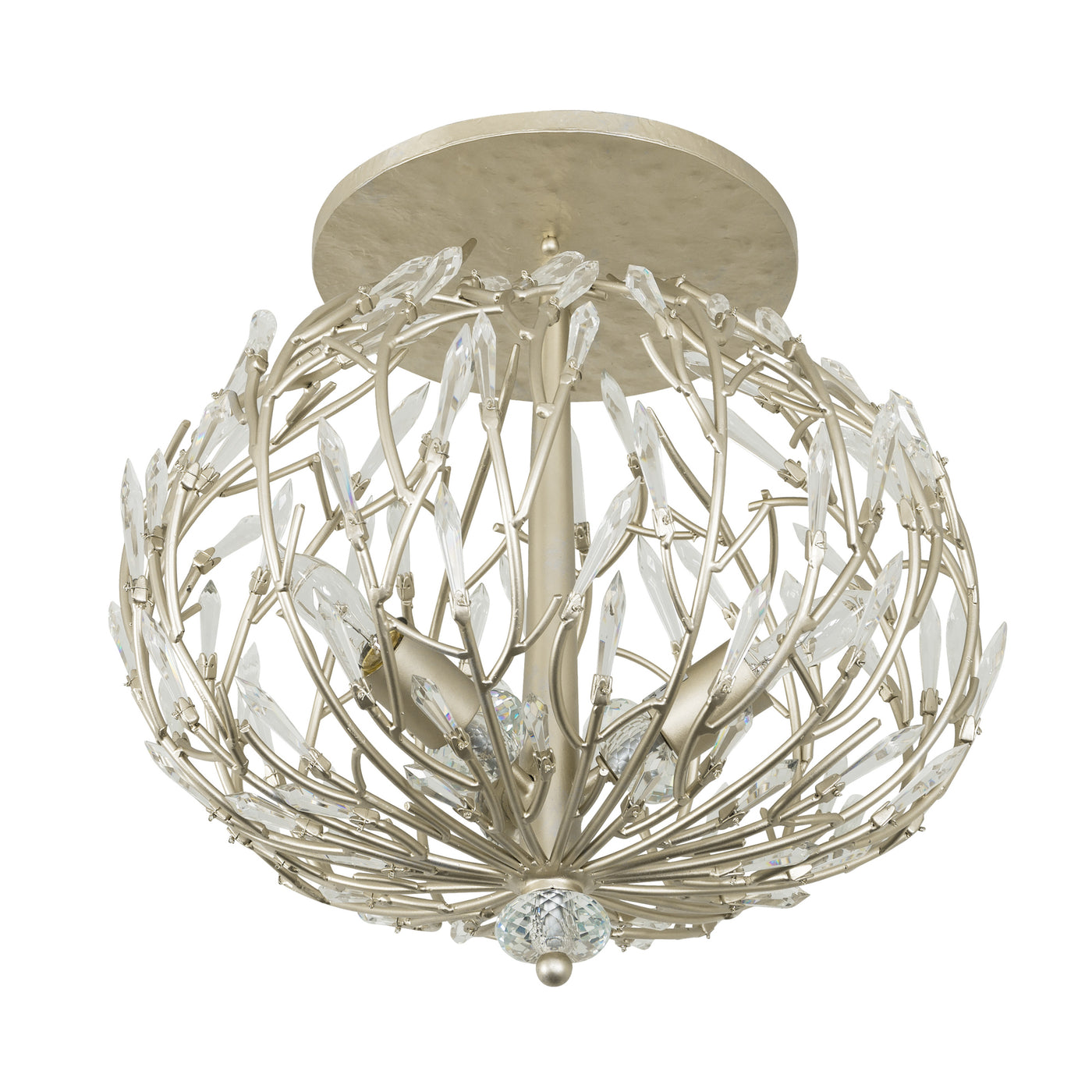 Bask 3 Light Crystal Semi-Flush