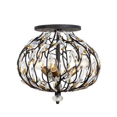Bask 3 Light Crystal Semi-Flush