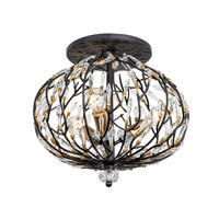 Bask 3 Light Crystal Semi-Flush