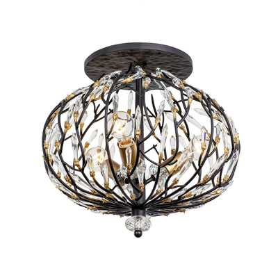 Bask 3 Light Crystal Semi-Flush