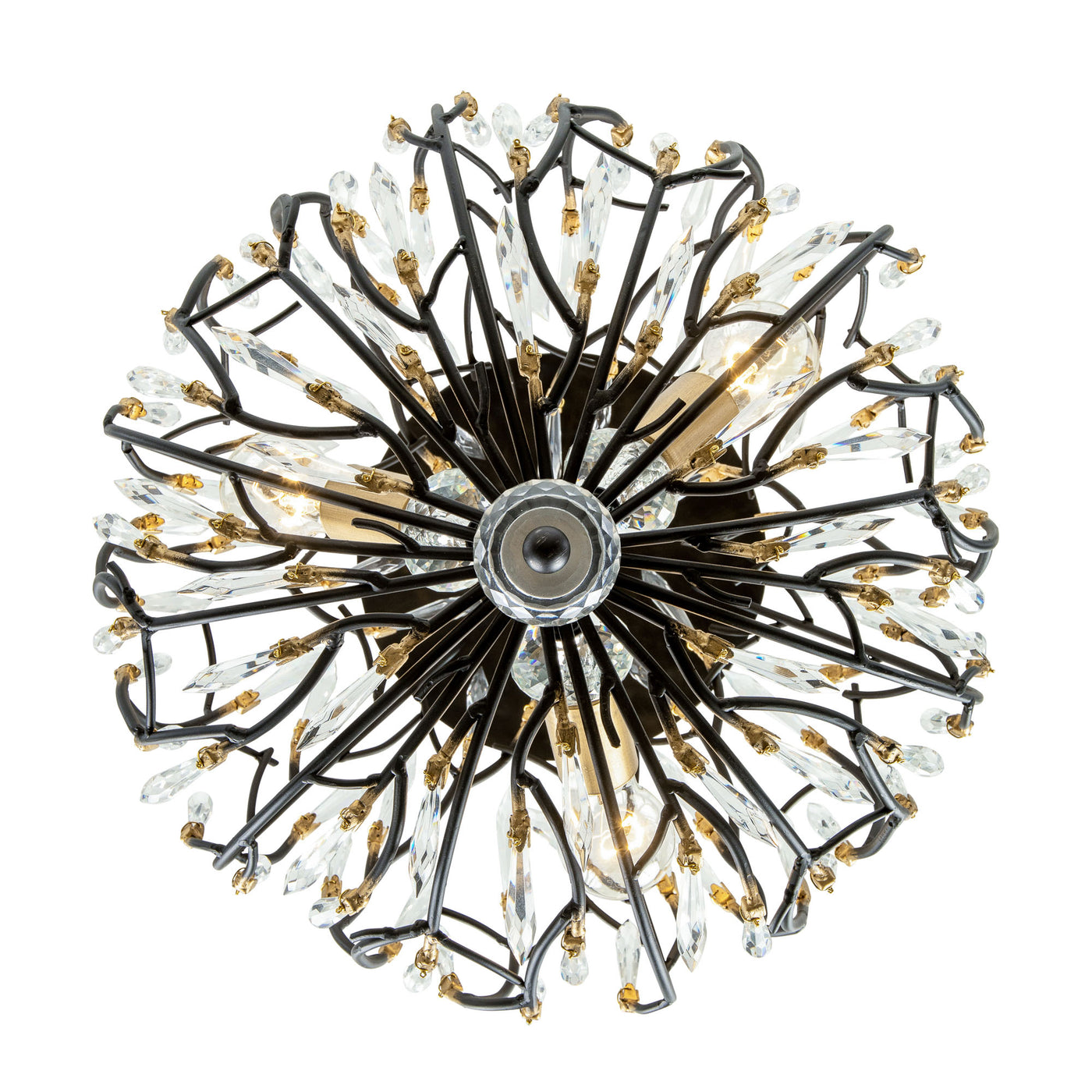 Bask 3 Light Crystal Semi-Flush