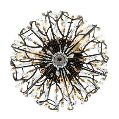 Bask 3 Light Crystal Semi-Flush
