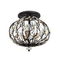 Bask 3 Light Crystal Semi-Flush