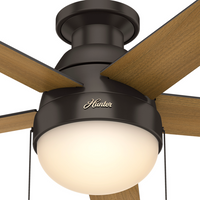 46 inch Anslee Premier Bronze Low Profile Ceiling Fan with LED Light Kit and Pull Chain