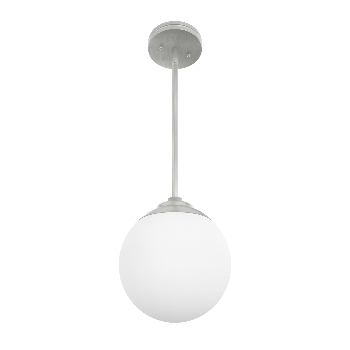 Hepburn 8-inch 1-light Brushed Nickel Globe Pendant with Cased White Glass