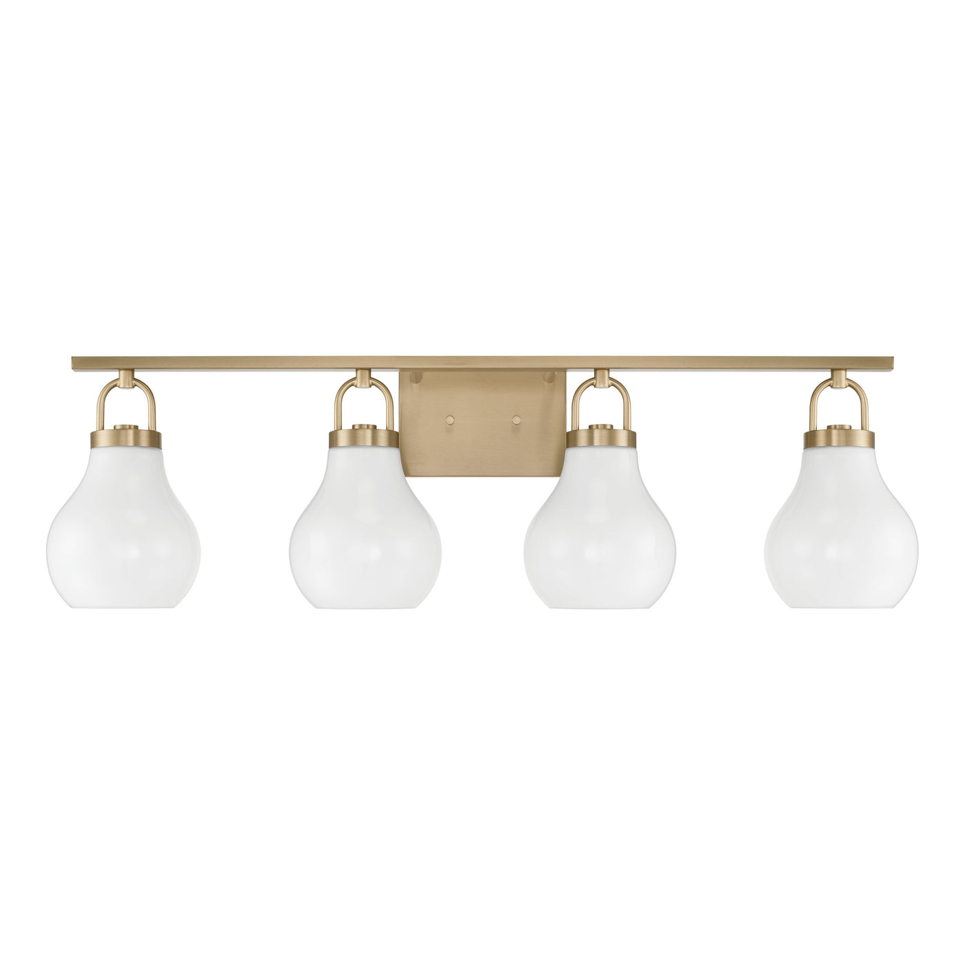 Mansfield 34-inch 4-light Champagne Gold Vanity Light with Opal Glass Shades
