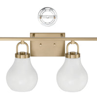Mansfield 34-inch 4-light Champagne Gold Vanity Light with Opal Glass Shades