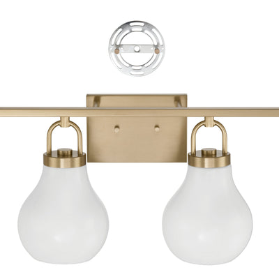 Mansfield 34-inch 4-light Champagne Gold Vanity Light with Opal Glass Shades