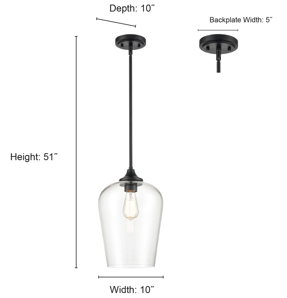 51'' Ashford Brushed Nickel 1 Light Mini Pendant