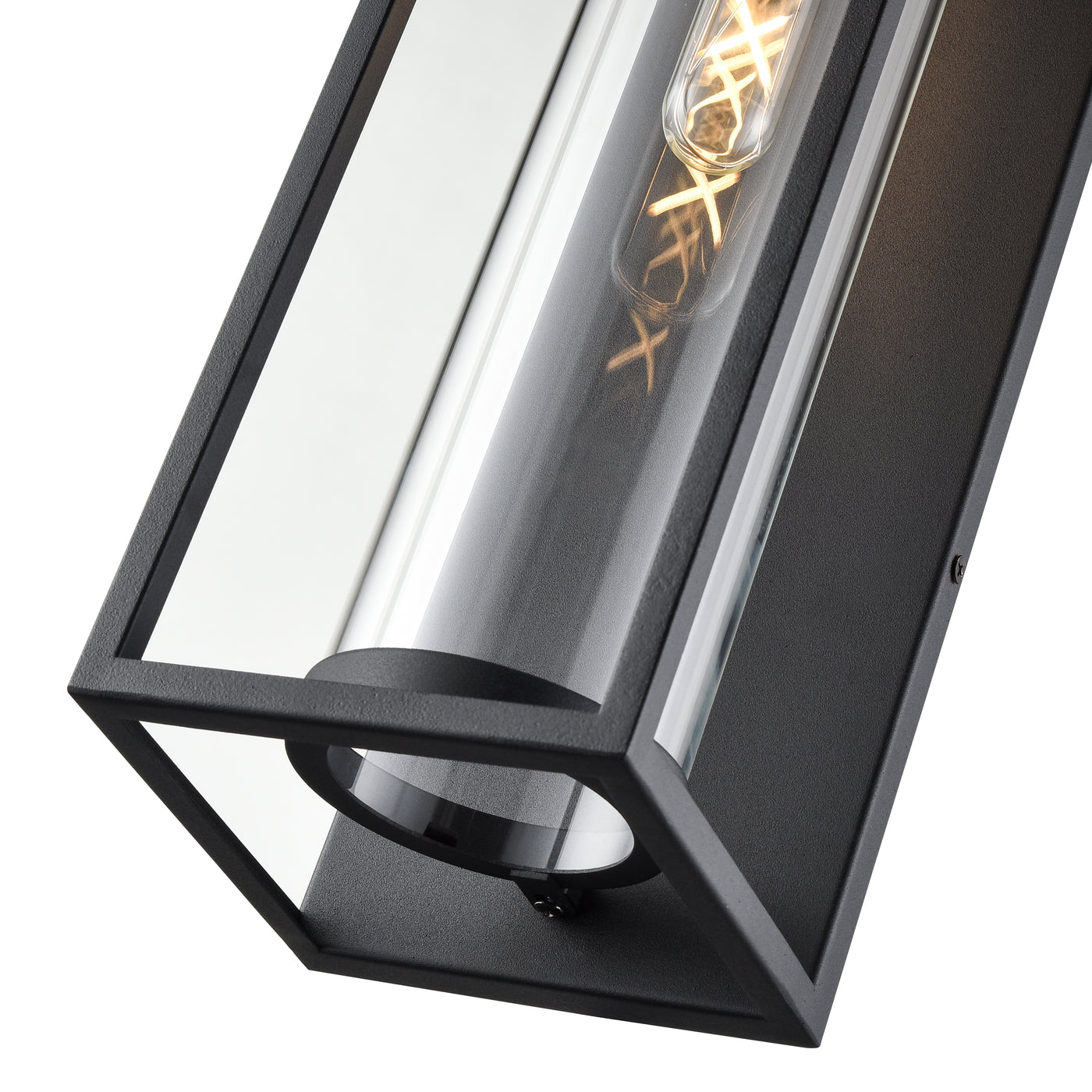 24-inch Caleb Textured Black 1-Light Outdoor Wall Sconce