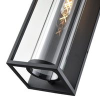 24-inch Caleb Textured Black 1-Light Outdoor Wall Sconce