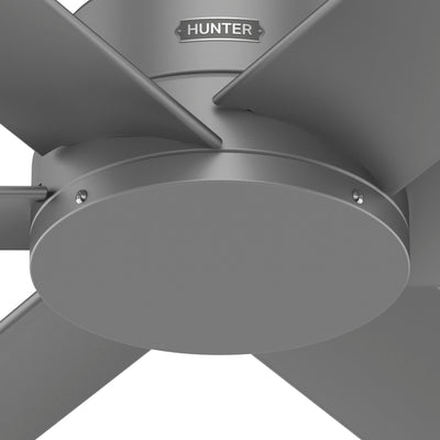 52 inch Kennicott Matte Silver Damp Rated Ceiling Fan and Wall Control