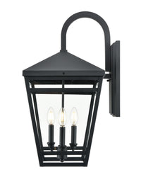 12'' Seager Textured Black 3 Light Wall Sconce