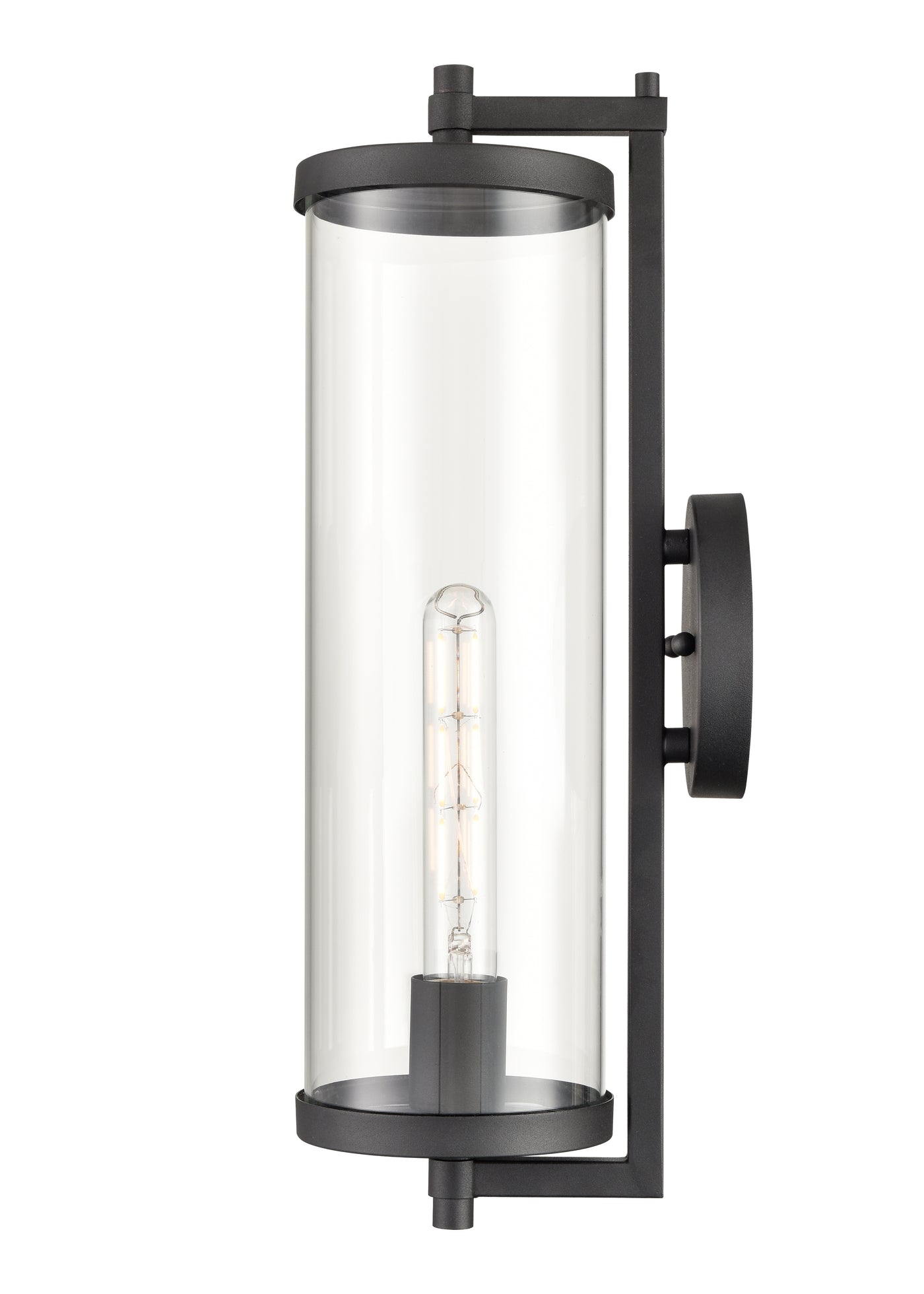 18-inch Beckham Textured Black 1-Light Outdoor Wall Sconce