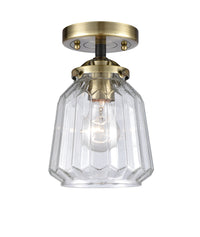 Nouveau Semi-Flush Mount Brushed Satin Nickel
