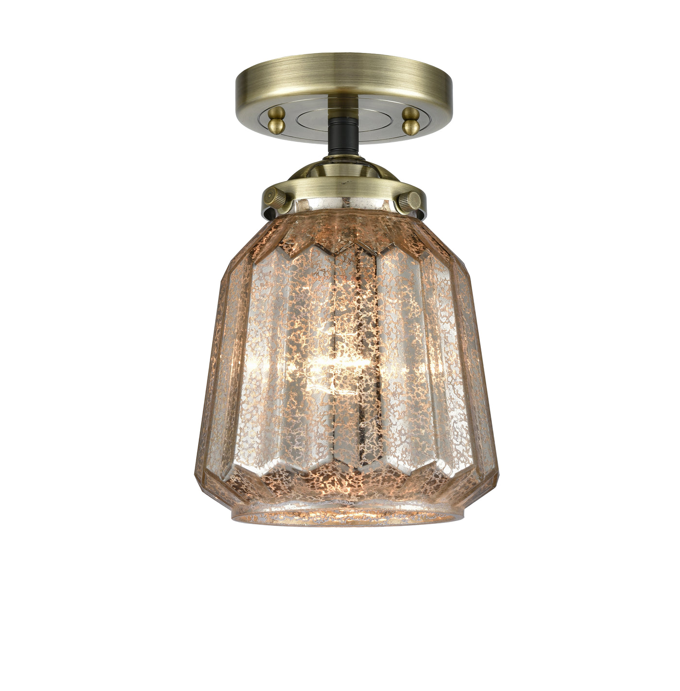 Nouveau Semi-Flush Mount Brushed Satin Nickel