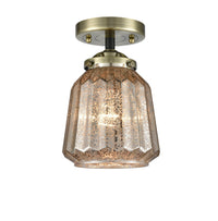 Nouveau Semi-Flush Mount Brushed Satin Nickel