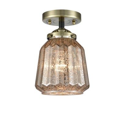 Nouveau Semi-Flush Mount Brushed Satin Nickel