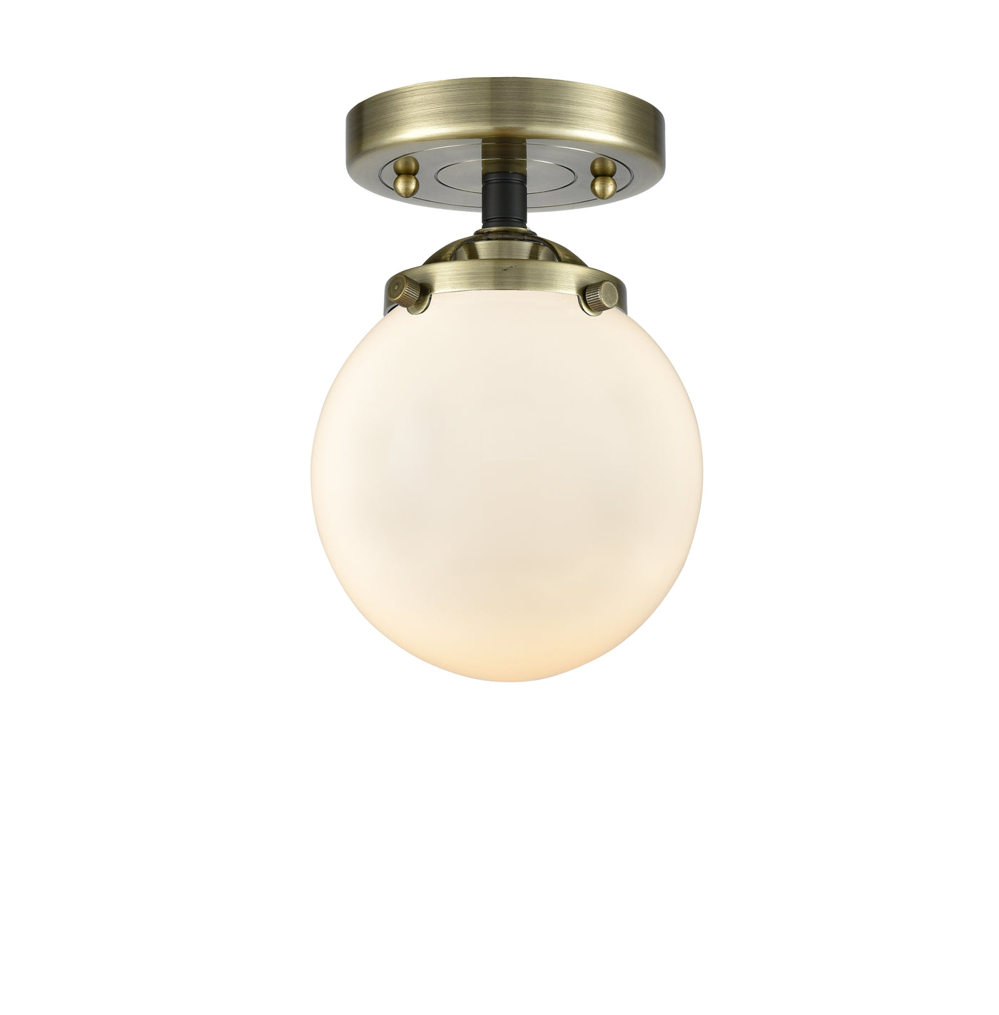 Nouveau Semi-Flush Mount Satin Nickel Brass
