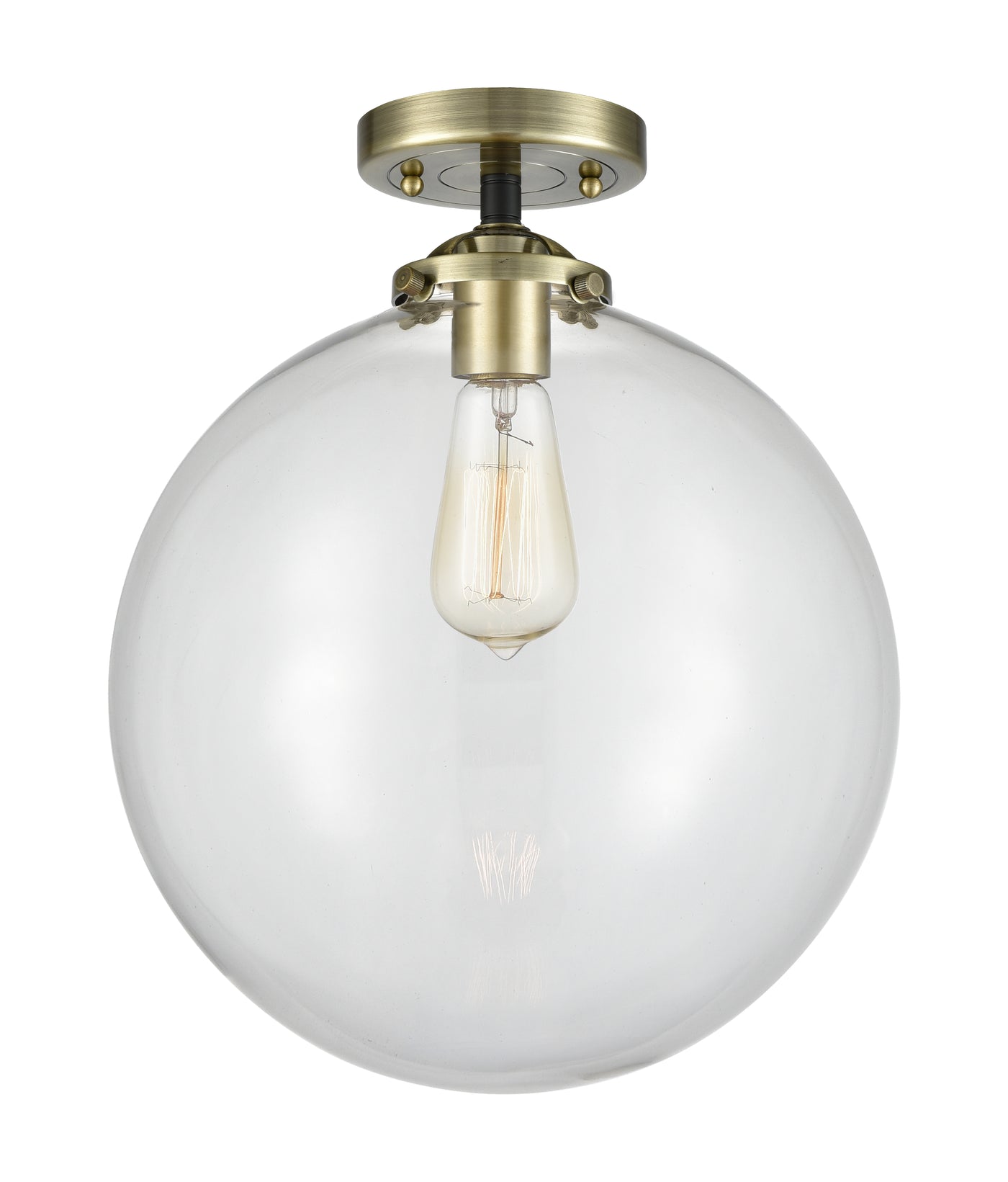 Nouveau Semi-Flush Mount Brushed Satin Nickel