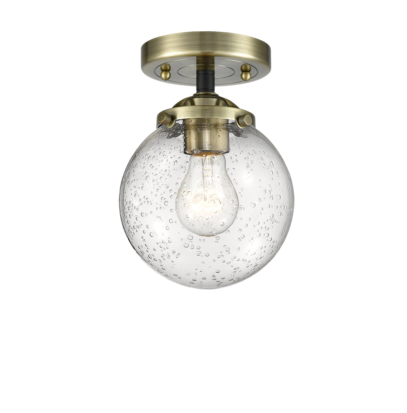Nouveau Semi-Flush Mount Satin Nickel Brass