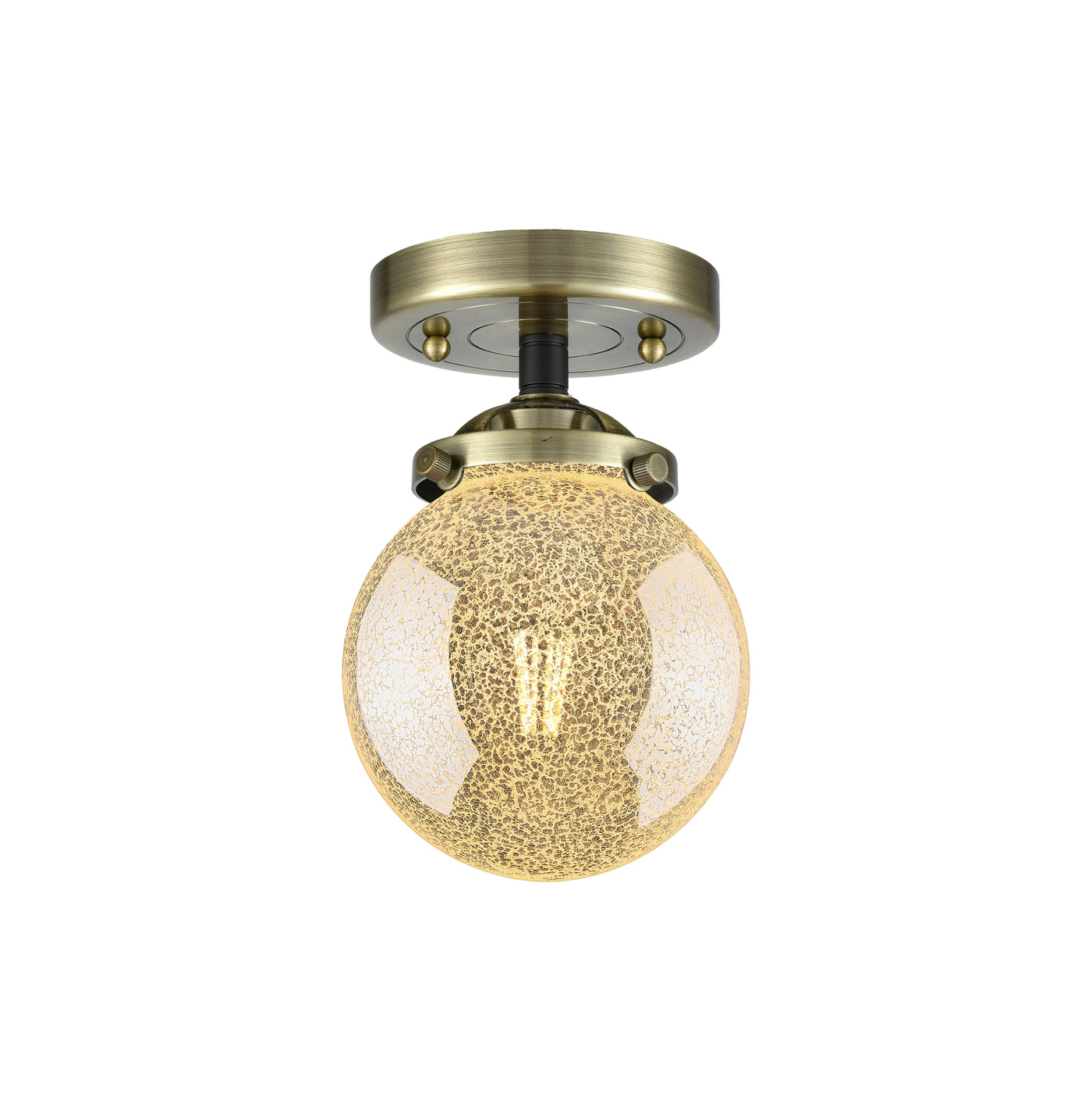 Nouveau Semi-Flush Mount Satin Nickel Brass