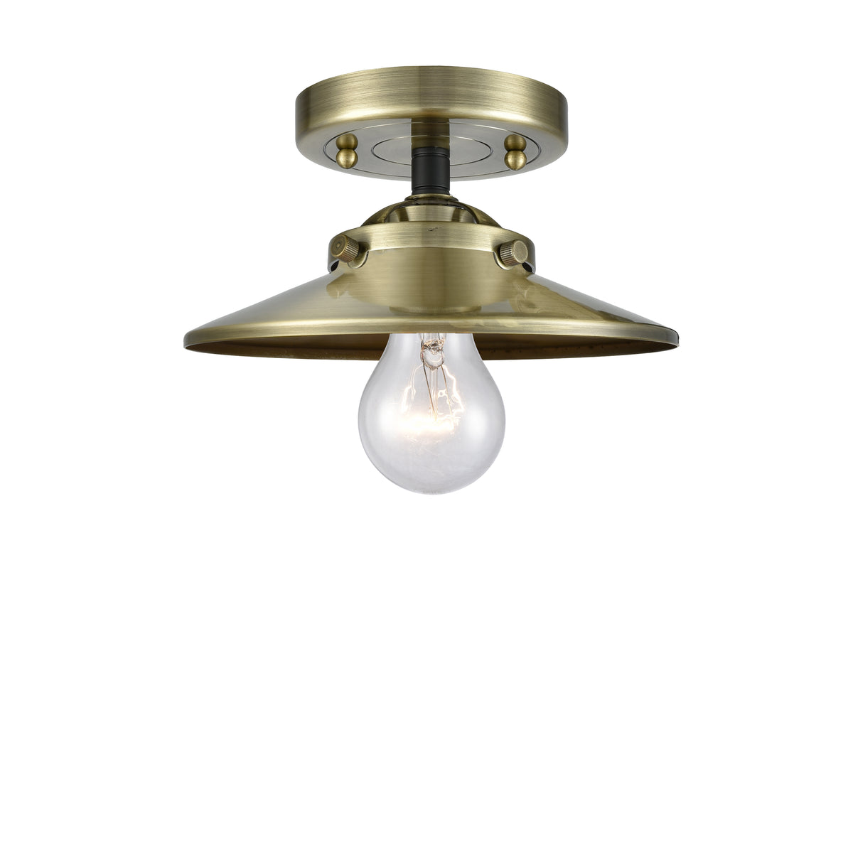Railroad 8-Inch 1-Light Semi-Flush Mount 4.375-Inch High