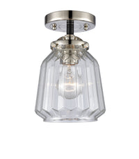 Nouveau Semi-Flush Mount Brushed Satin Nickel