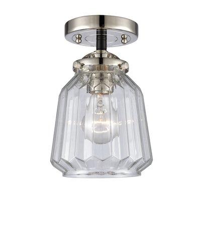 Nouveau Semi-Flush Mount Brushed Satin Nickel