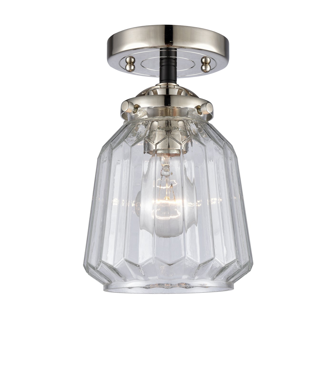 Nouveau Semi-Flush Mount Brushed Satin Nickel