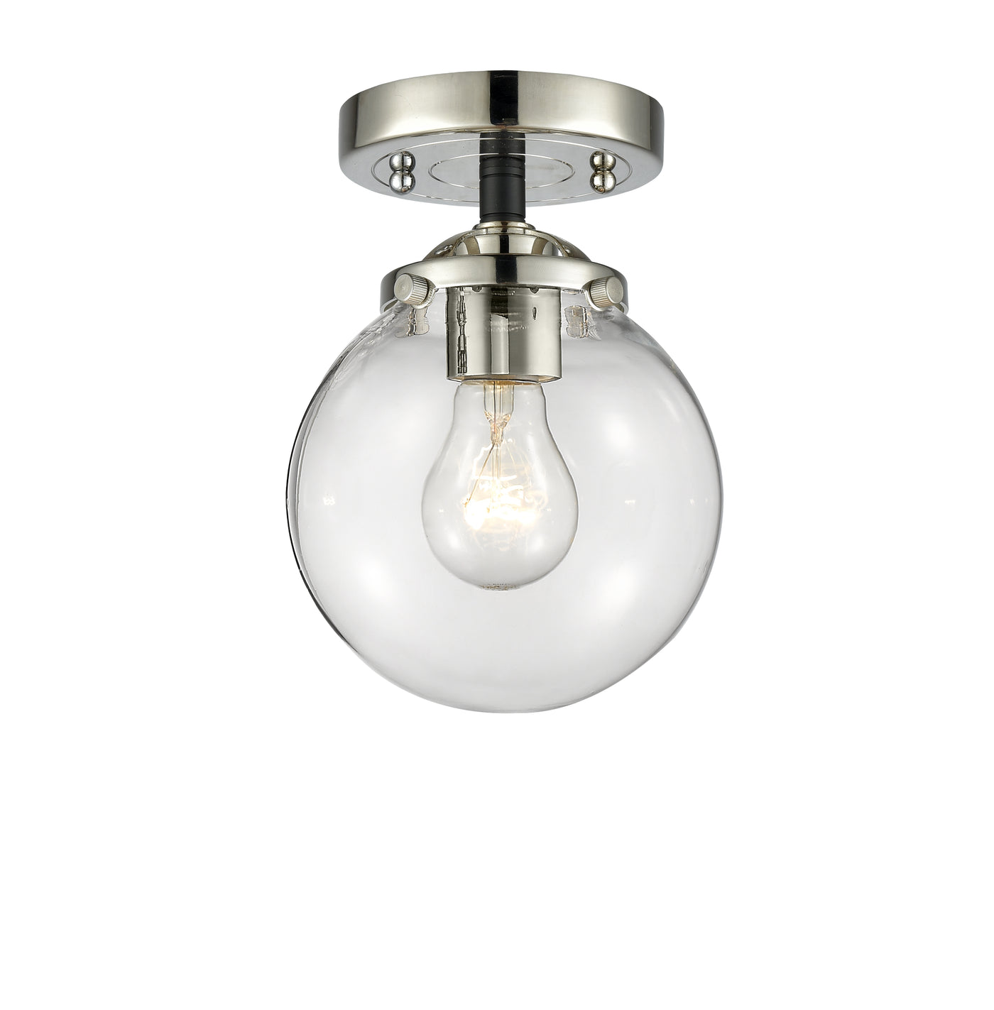 Nouveau Semi-Flush Mount Satin Nickel Brass