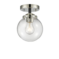 Nouveau Semi-Flush Mount Satin Nickel Brass