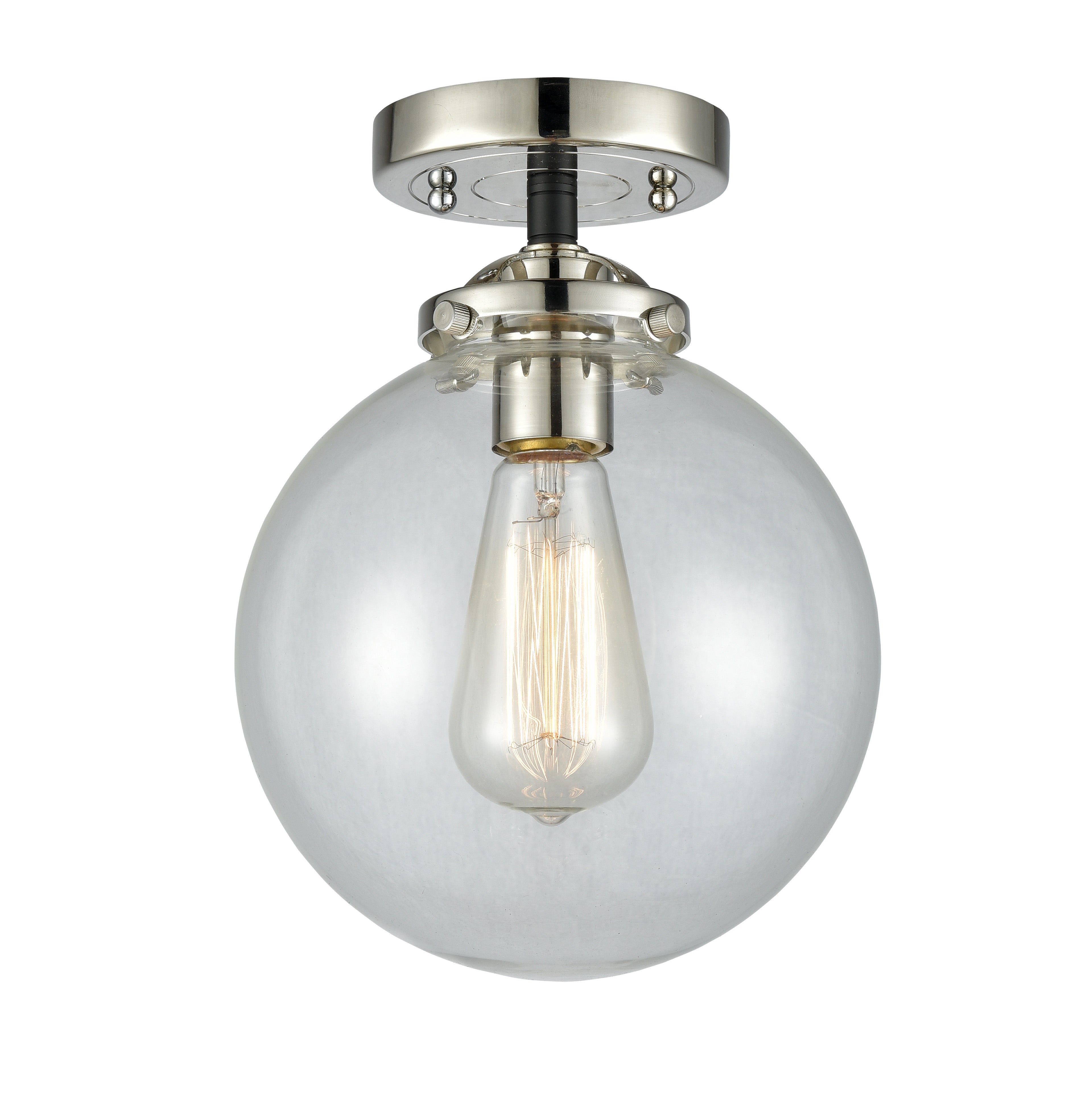 Nouveau Semi-Flush Mount Brushed Satin Nickel