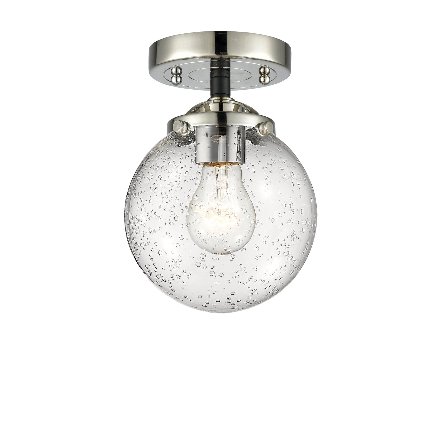 Nouveau Semi-Flush Mount Satin Nickel Brass
