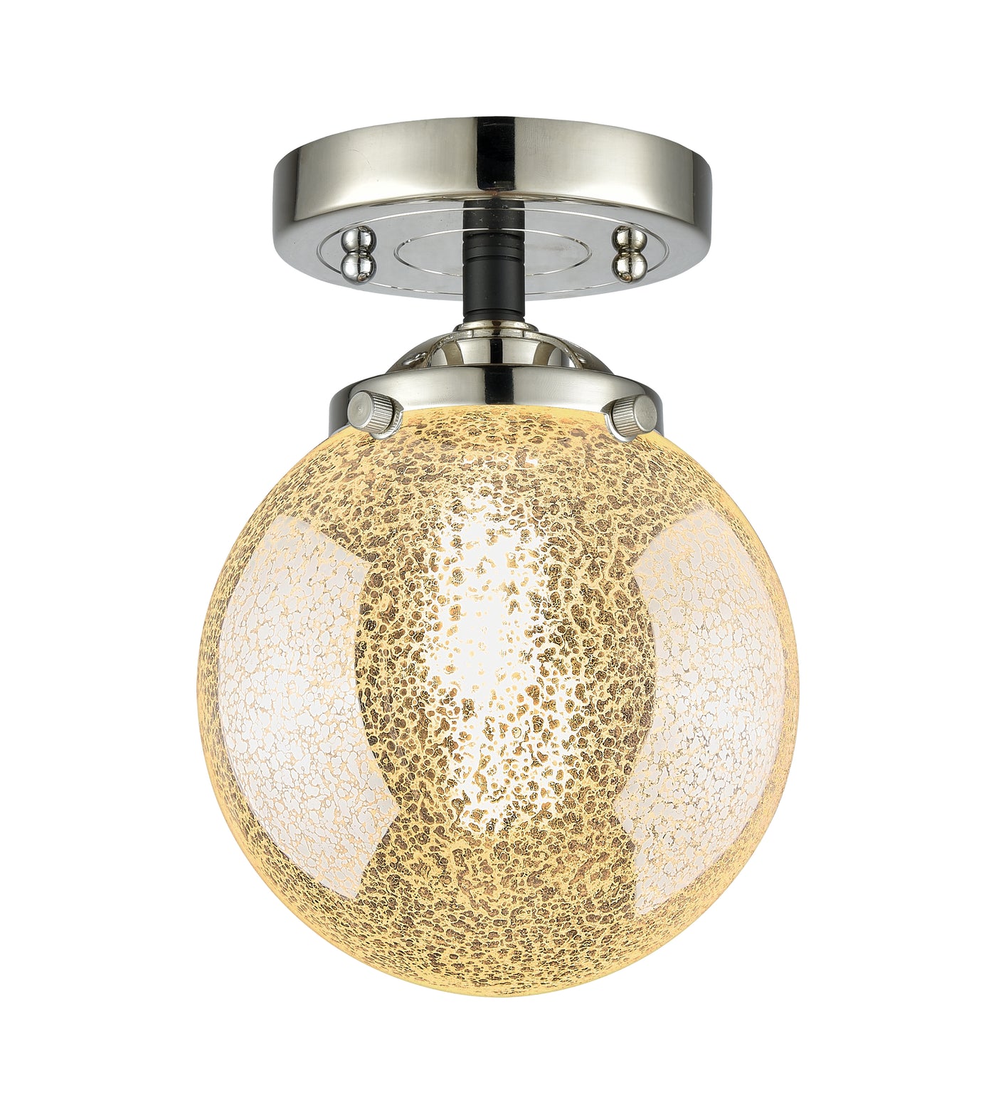 Nouveau Semi-Flush Mount Satin Nickel Brass