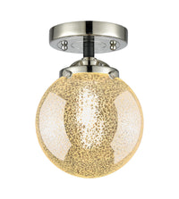 Nouveau Semi-Flush Mount Satin Nickel Brass